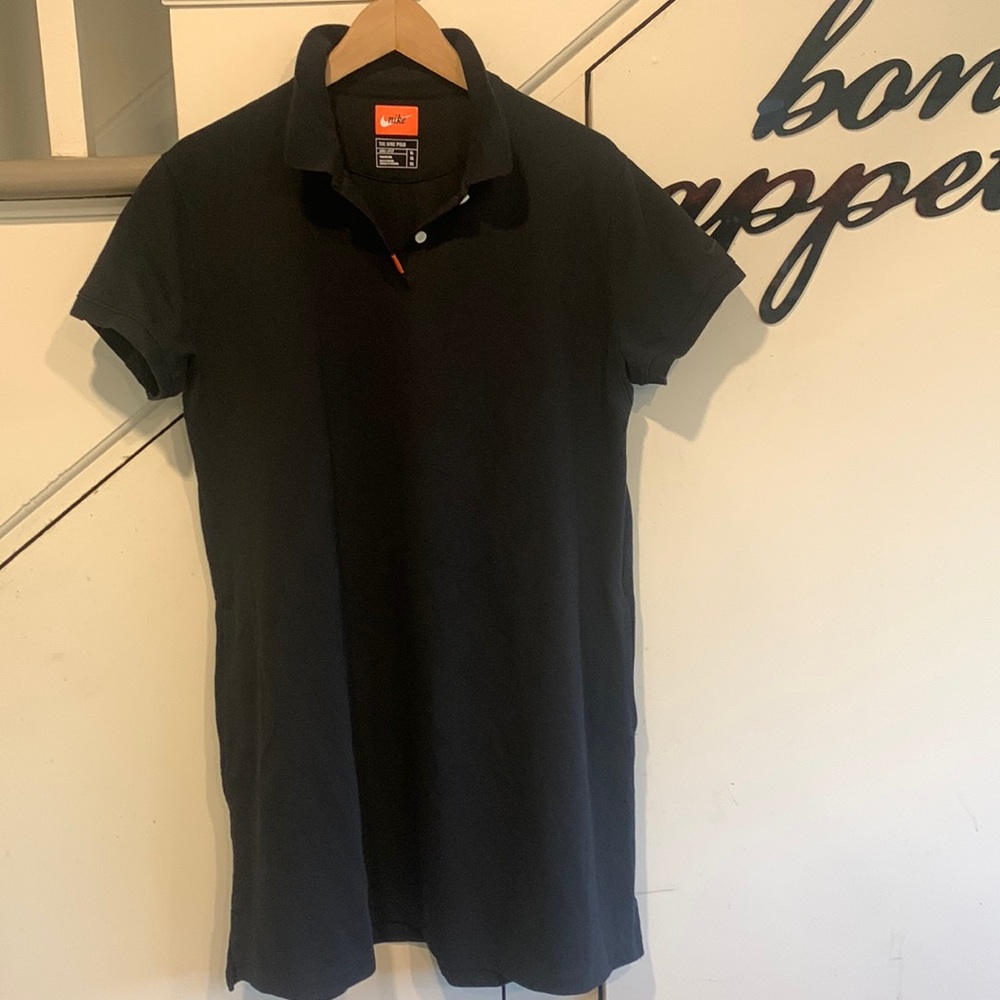 NIKE POLO Dress Dri-Fit technology BLACK US XL EUC
